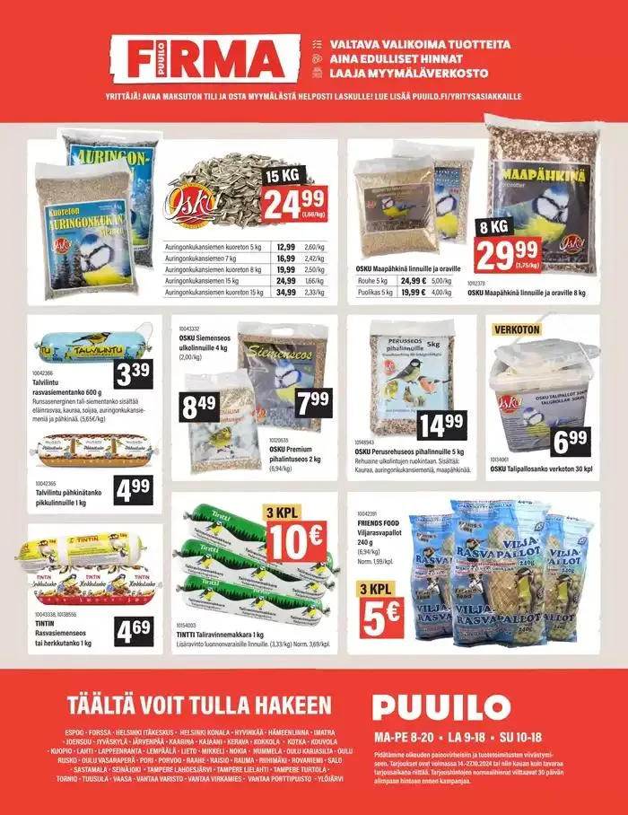 Puuiloa kaikkeen arkeen voimassa alkaen 14. lokakuuta - 28. lokakuuta 2024 - Tarjouslehti sivu 7