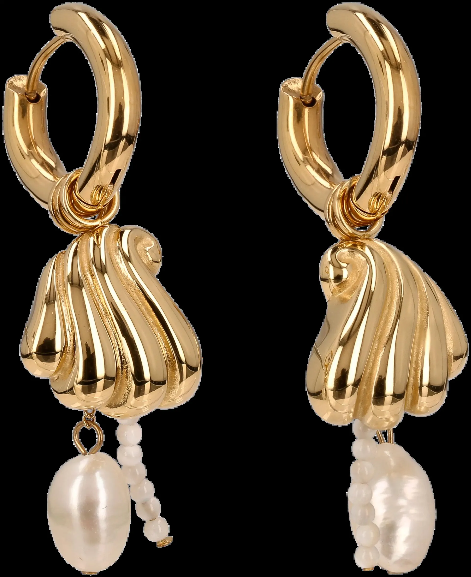 Edblad Beach pearls hoops gold korvakorut