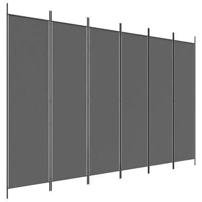 vidaXL 6-paneelinen Tilanjakaja antrasiitti 300x200 cm kangas