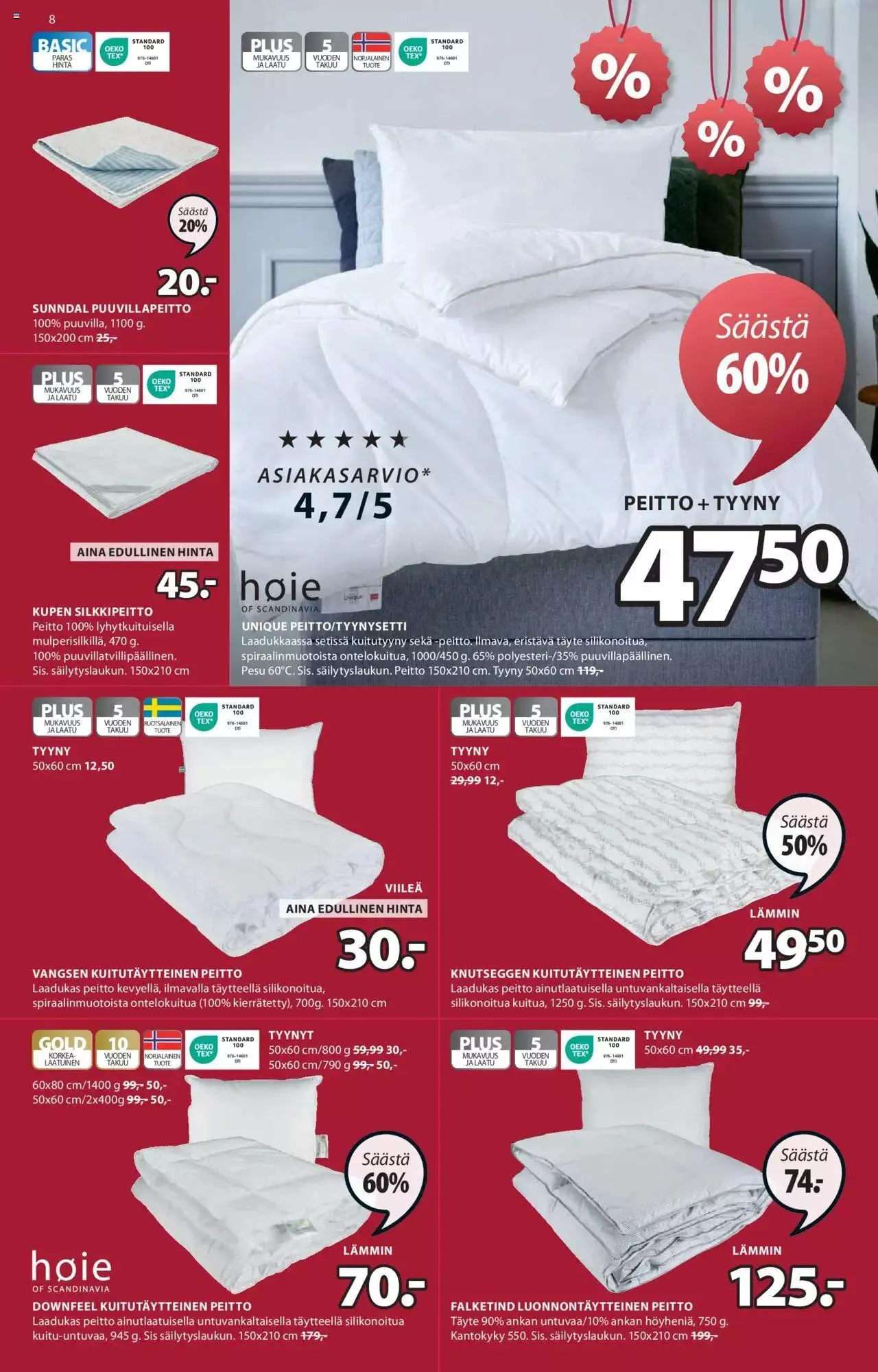 JYSK tarjoukset voimassa alkaen 1. heinäkuuta - 31. joulukuuta 2024 - Tarjouslehti sivu 8