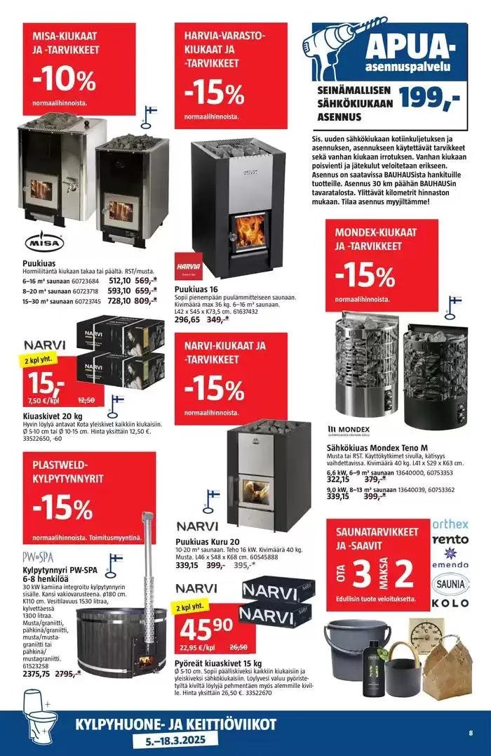 Bauhaus tarjoukset voimassa alkaen 6. maaliskuuta - 18. maaliskuuta 2025 - Tarjouslehti sivu 8