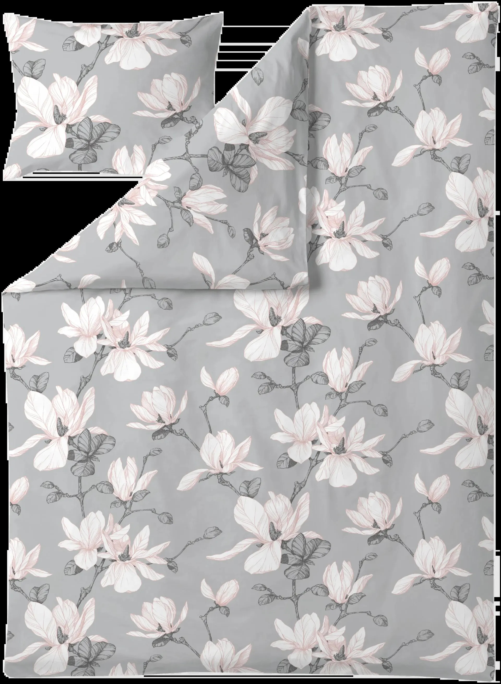 Finlayson satiini pussilakanasetti Magnolia 150X210+50X60 harmaa