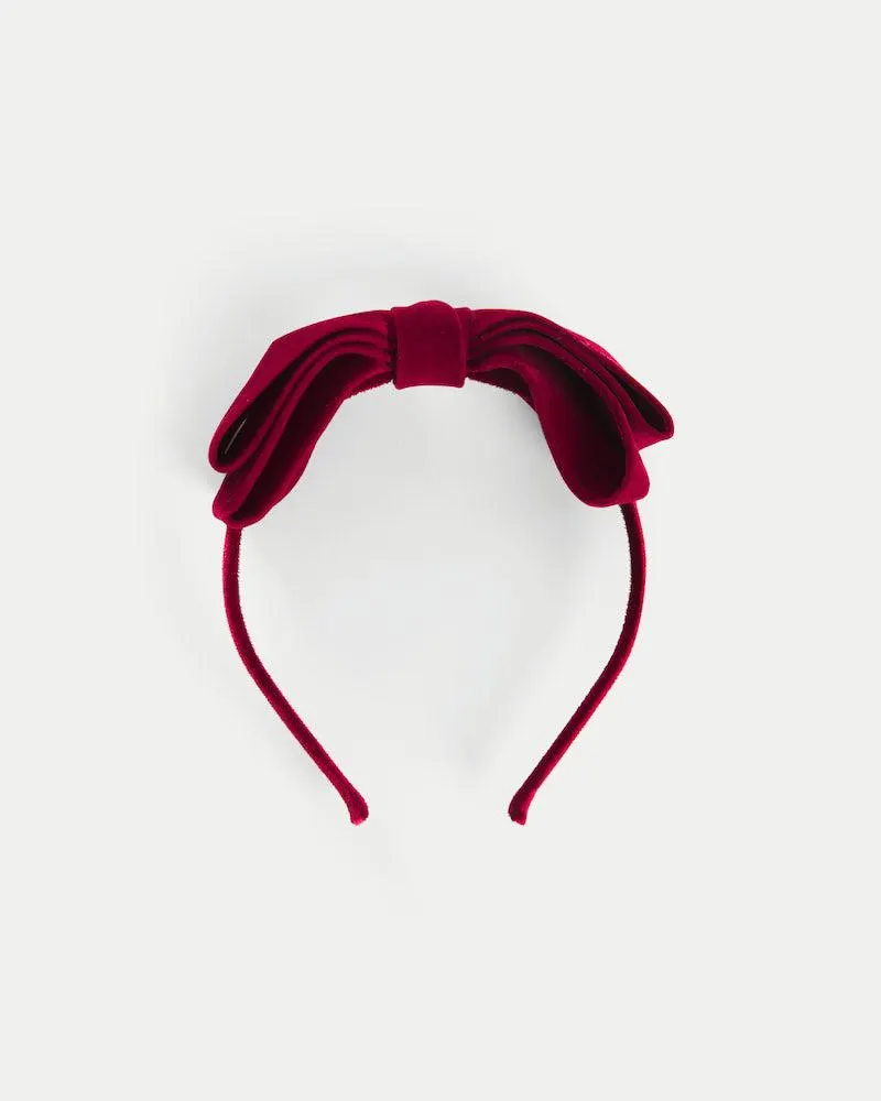 Veluurinen hiuspanta rusetilla