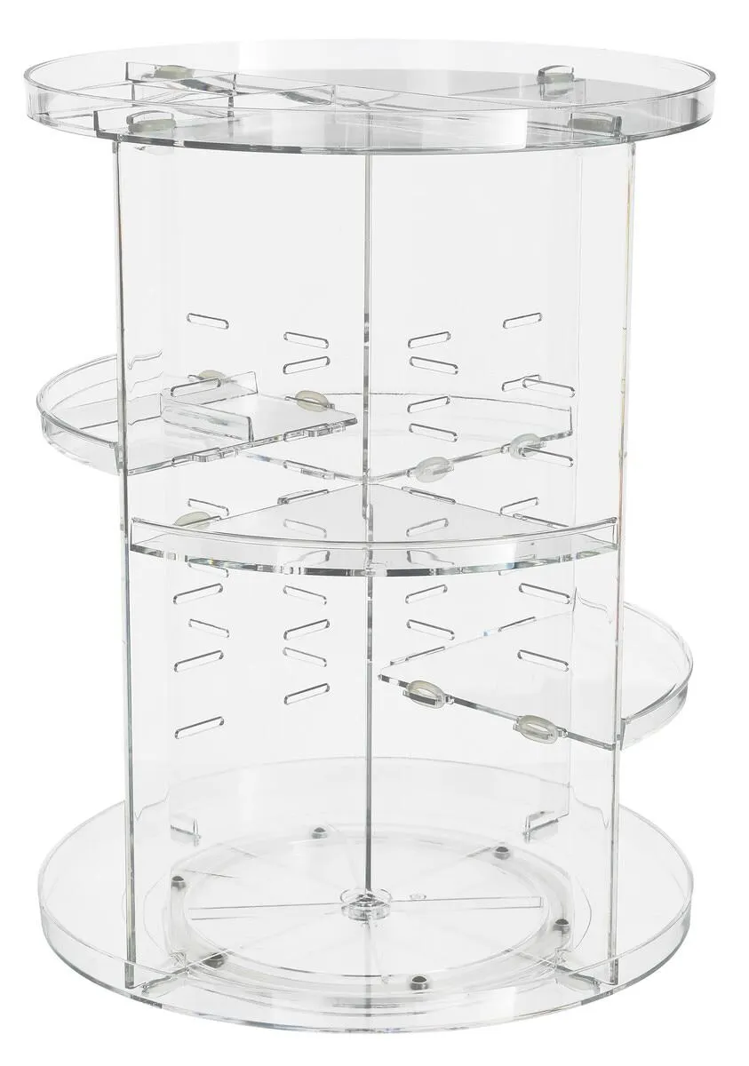 Pyörivä meikkiteline purkeille, pulloille ja siveltimille