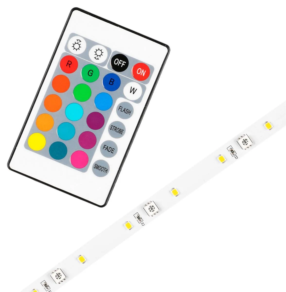 LED-lista RGBW jatkettava, kaukosäädin, Cotech