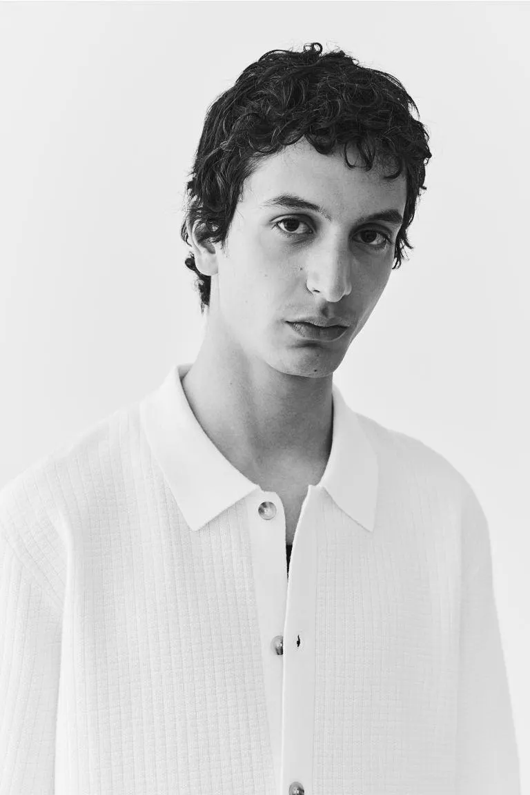 Tricou polo tricotat reiat Regular Fit