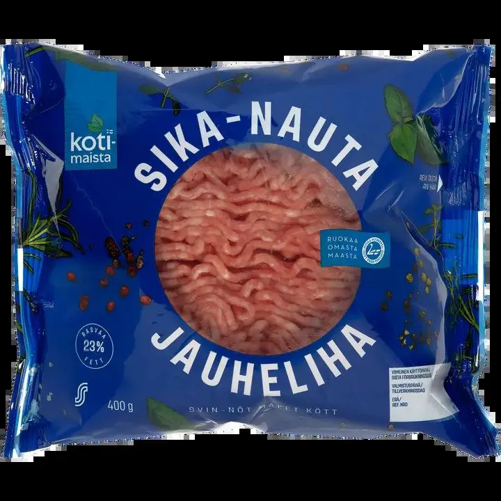 Kotimaista sika-nauta jauheliha 23 % 400 g