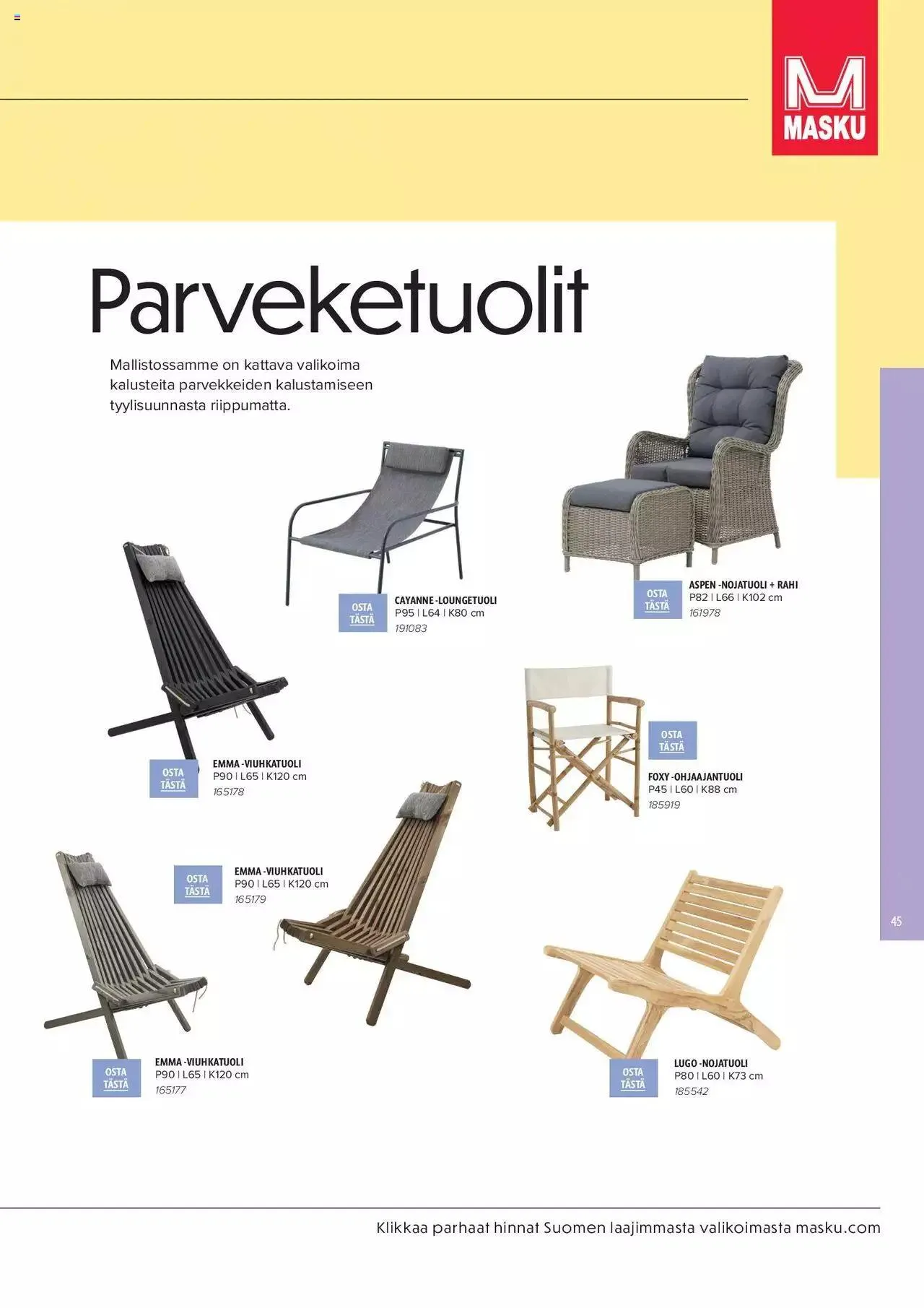 Masku tarjoukset - KESÄ 2024 voimassa alkaen 1. huhtikuuta - 31. joulukuuta 2024 - Tarjouslehti sivu 45