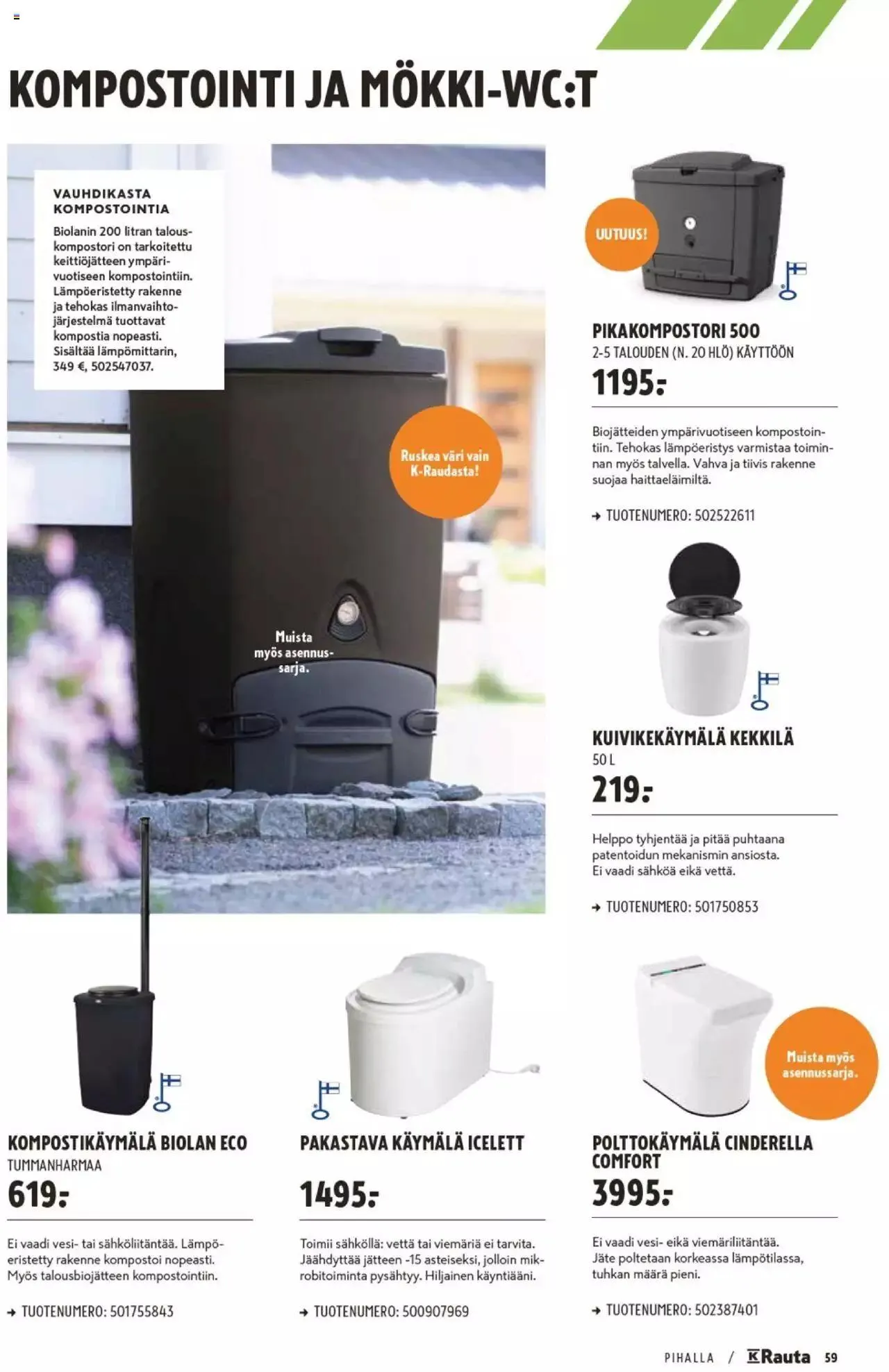 K-Rauta - Pihalla 2023 voimassa alkaen 27. maaliskuuta - 31. joulukuuta 2023 - Tarjouslehti sivu 59