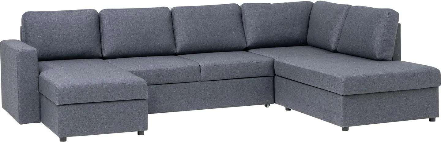 u-kulmasohva vuoteella (oikea) antrasiitti