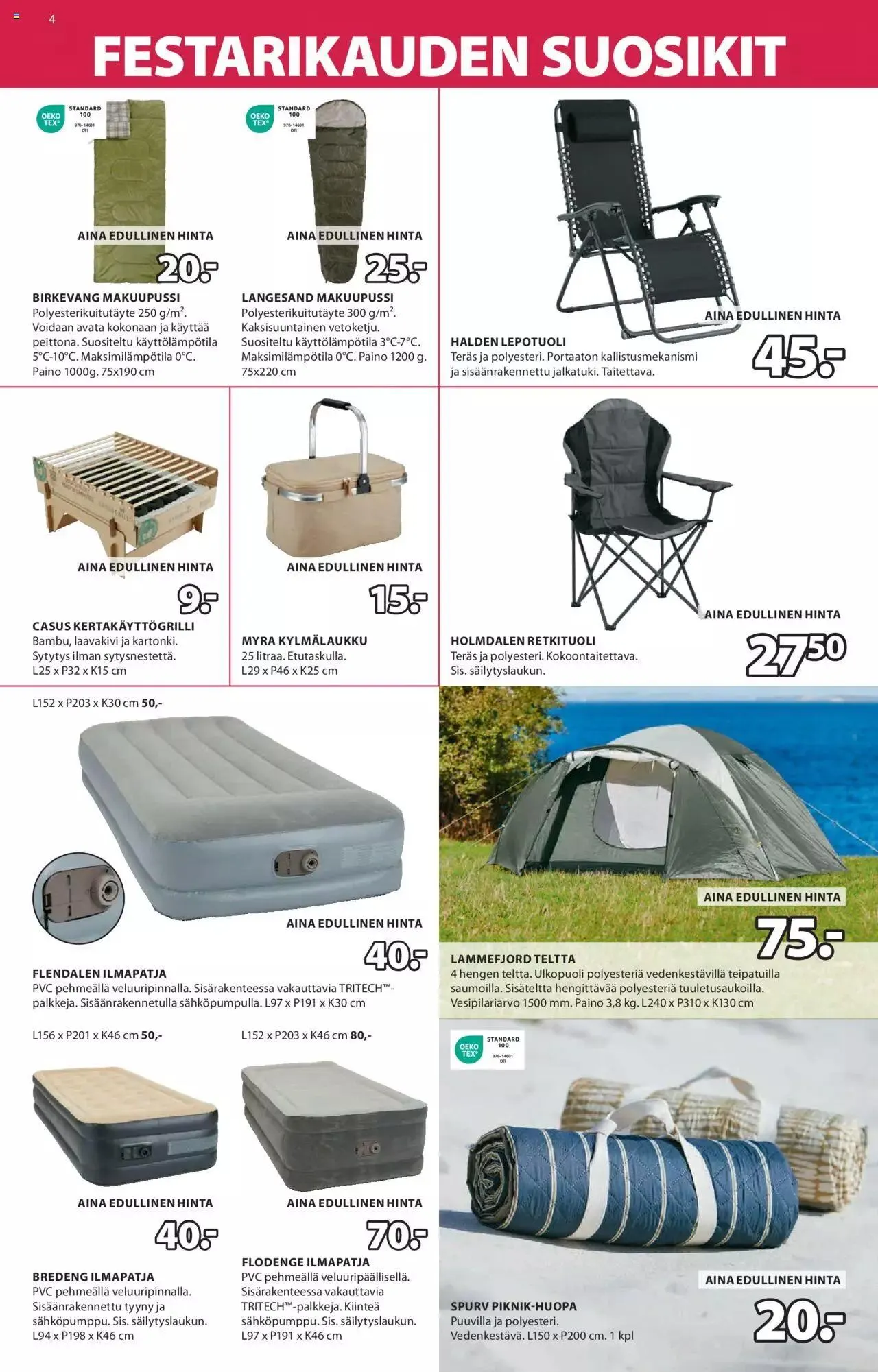 JYSK tarjoukset voimassa alkaen 1. heinäkuuta - 31. joulukuuta 2024 - Tarjouslehti sivu 4