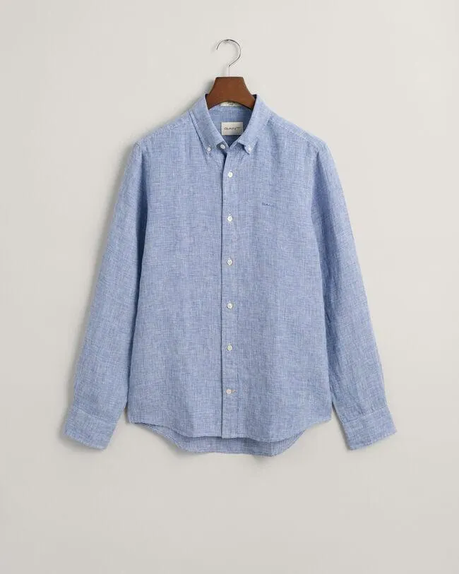 Slim fit ‑mitoitettu kukonaskelkuvioinen pellavapaita