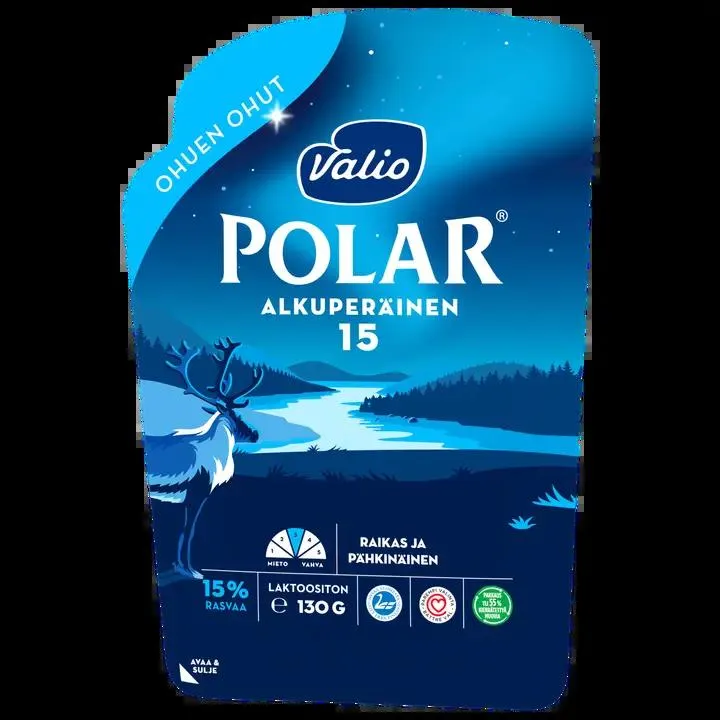 Valio Polar® Alkuperäinen 15 % ohuen ohut e130 g viipale