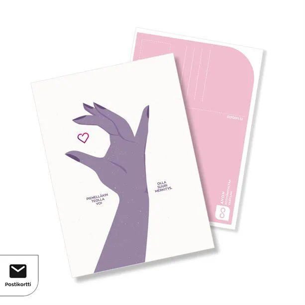 Hyväntekeväisyyskampanjan POSTIKORTTI "Pieni teko"