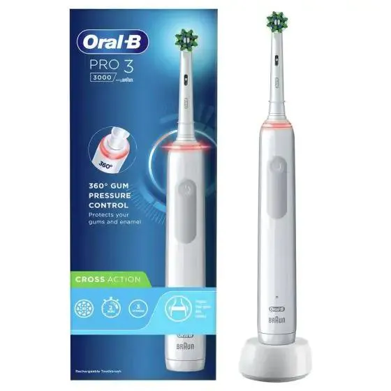 Oral-B sähköhammasharja Pro 3 Cross Action valk. PRO300