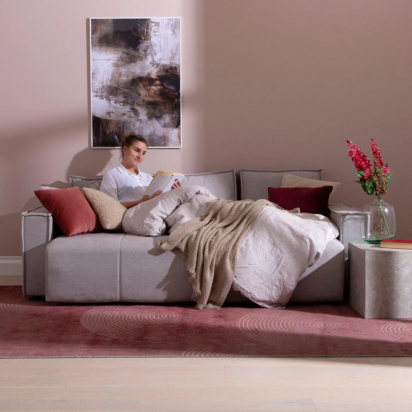 3-istuttava vuodesohva beige