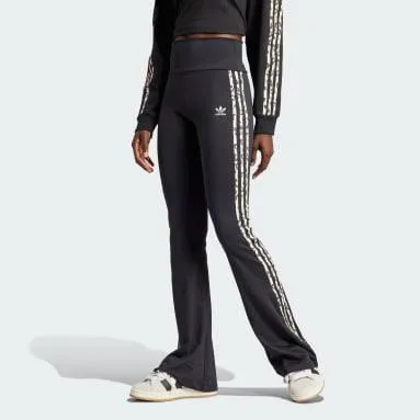 adidas Originals Leopard Luxe 3-Stripes Infill Flared Leggings