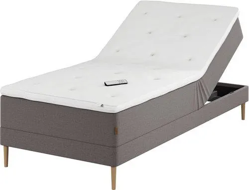 Adj. bed 90x200cm GOLD E50 PU Grey-21