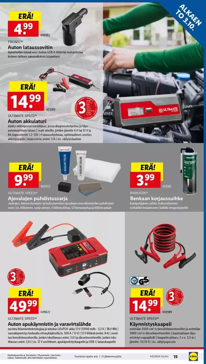 Huipputarjouksia kaikille tarjoushaukoille voimassa alkaen 30. syyskuuta - 9. lokakuuta 2024 - Tarjouslehti sivu 19