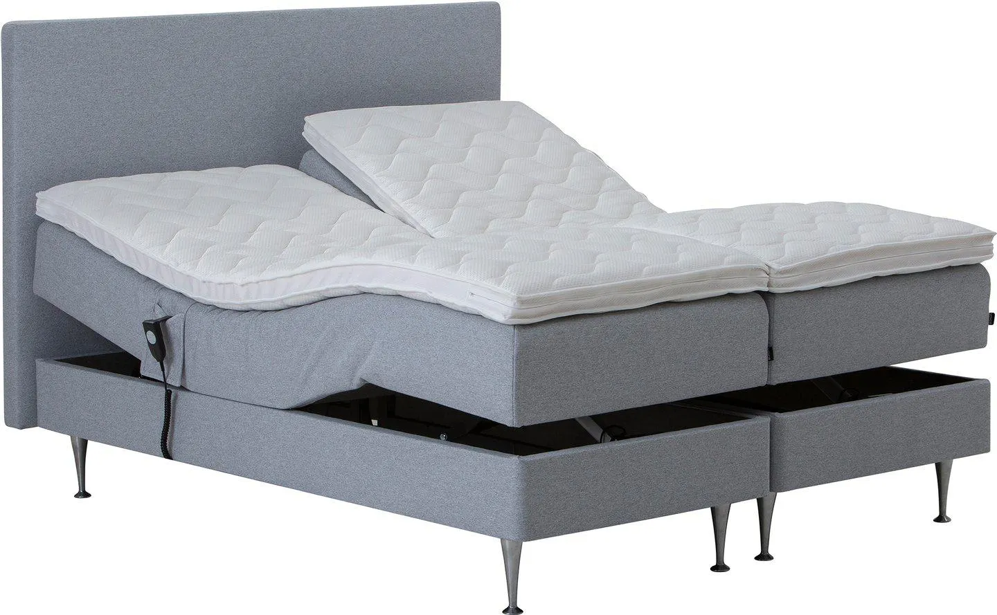 moottorisänky 80x200 cm, memory, vaaleanharmaa (sis. petauspatja)
