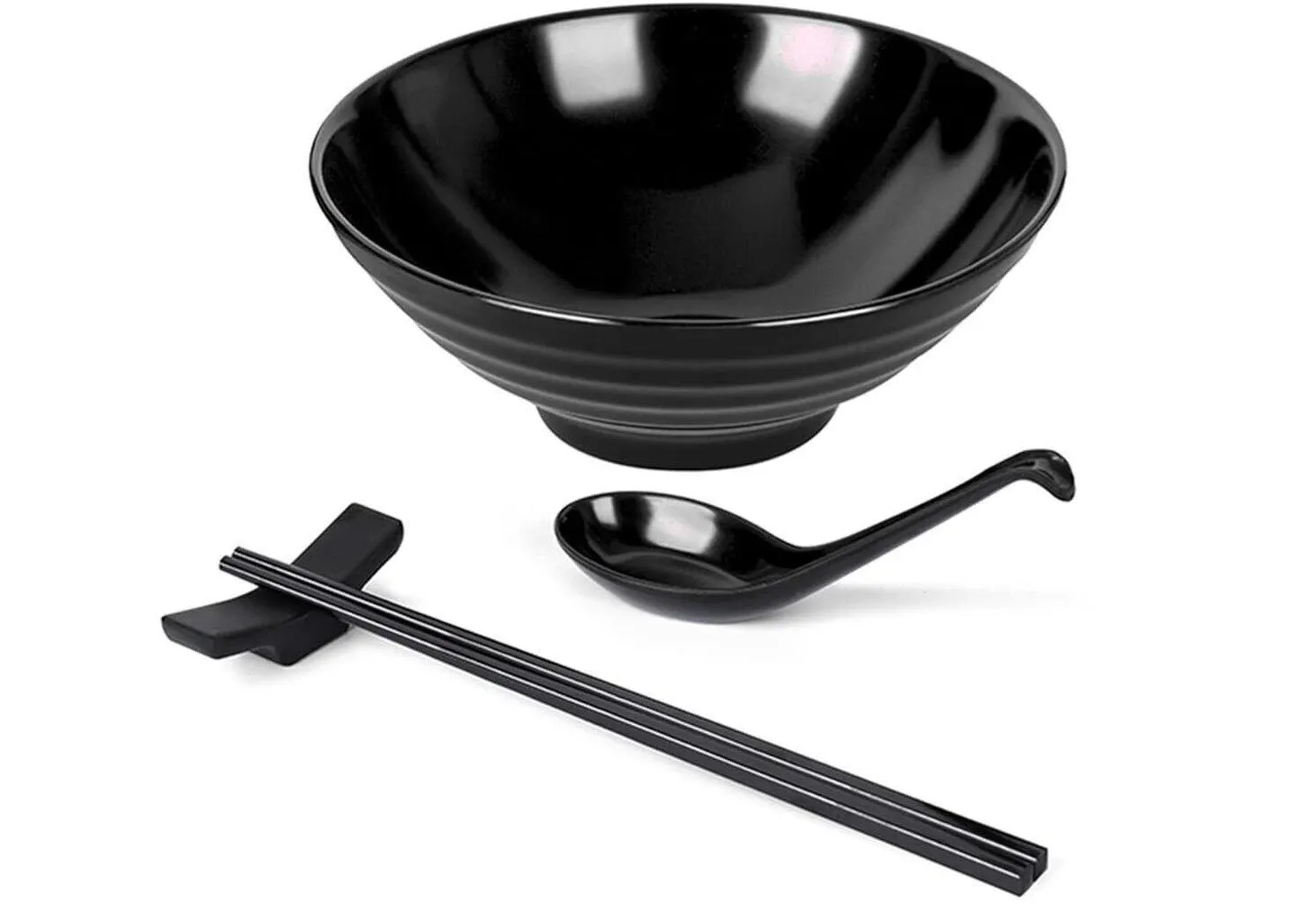 Sarja japanilaisia ​​ramen-kulhoja ANNIE'S KITCHEN, 8 kpl, 975ml, musta