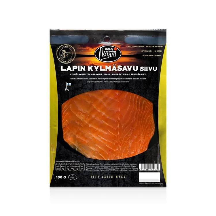 Lapin Kylmäsavu kirjolohifileesiivu 100g,