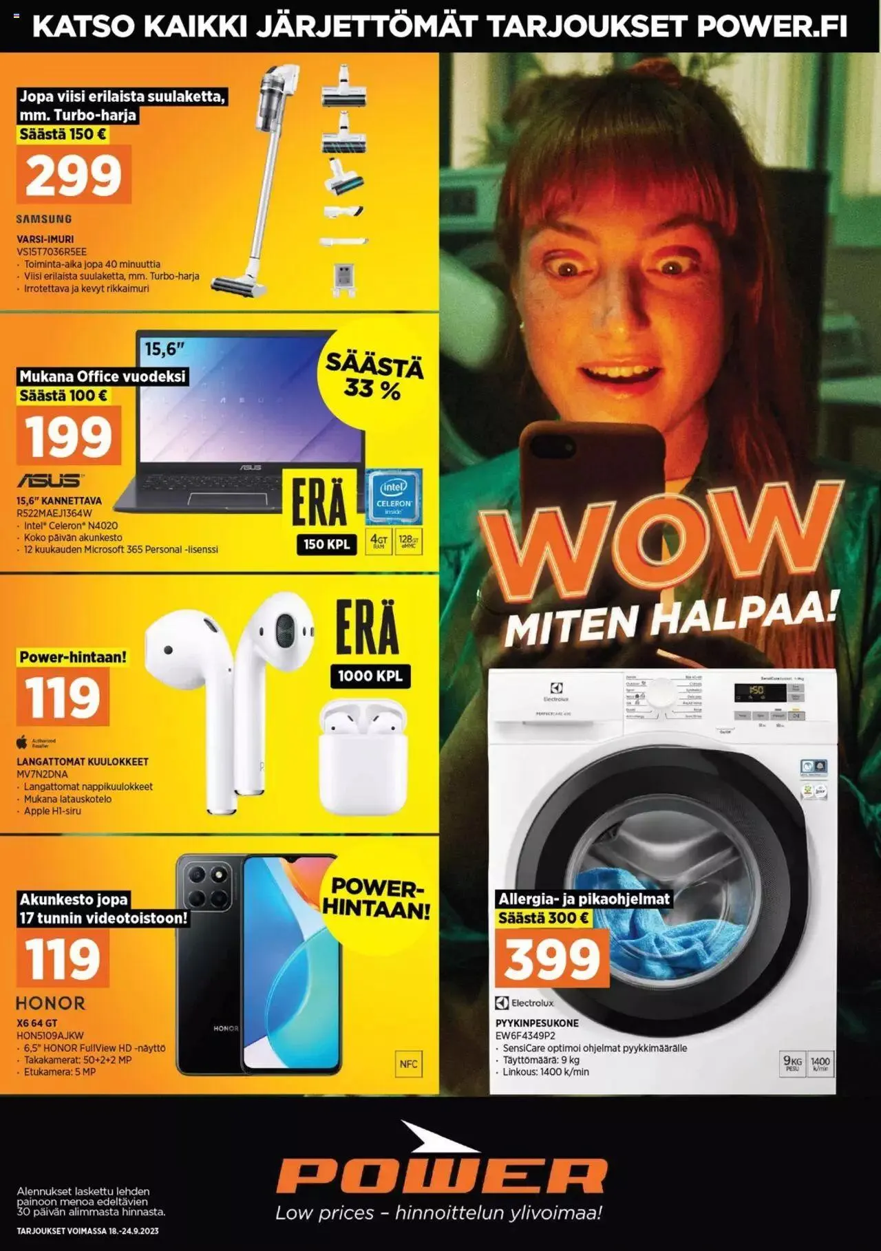 Power tarjoukset voimassa alkaen 18. syyskuuta - 24. syyskuuta 2023 - Tarjouslehti sivu 1