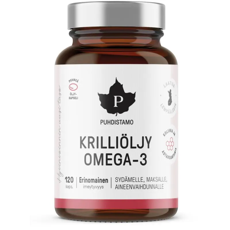 Krilliöljy Omega-3 Puhdistamo 120 kpl