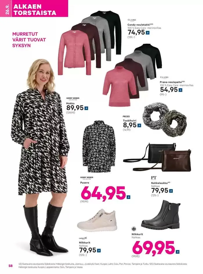 Sokos 3plus1-kuvasto syksy 2024 voimassa alkaen 25. syyskuuta - 9. lokakuuta 2024 - Tarjouslehti sivu 58