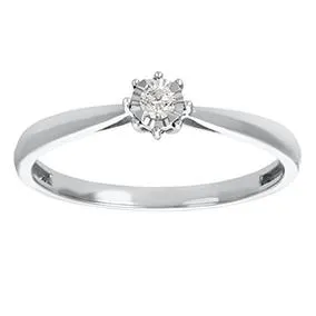 Timanttisormus 0,05ct valkokulta