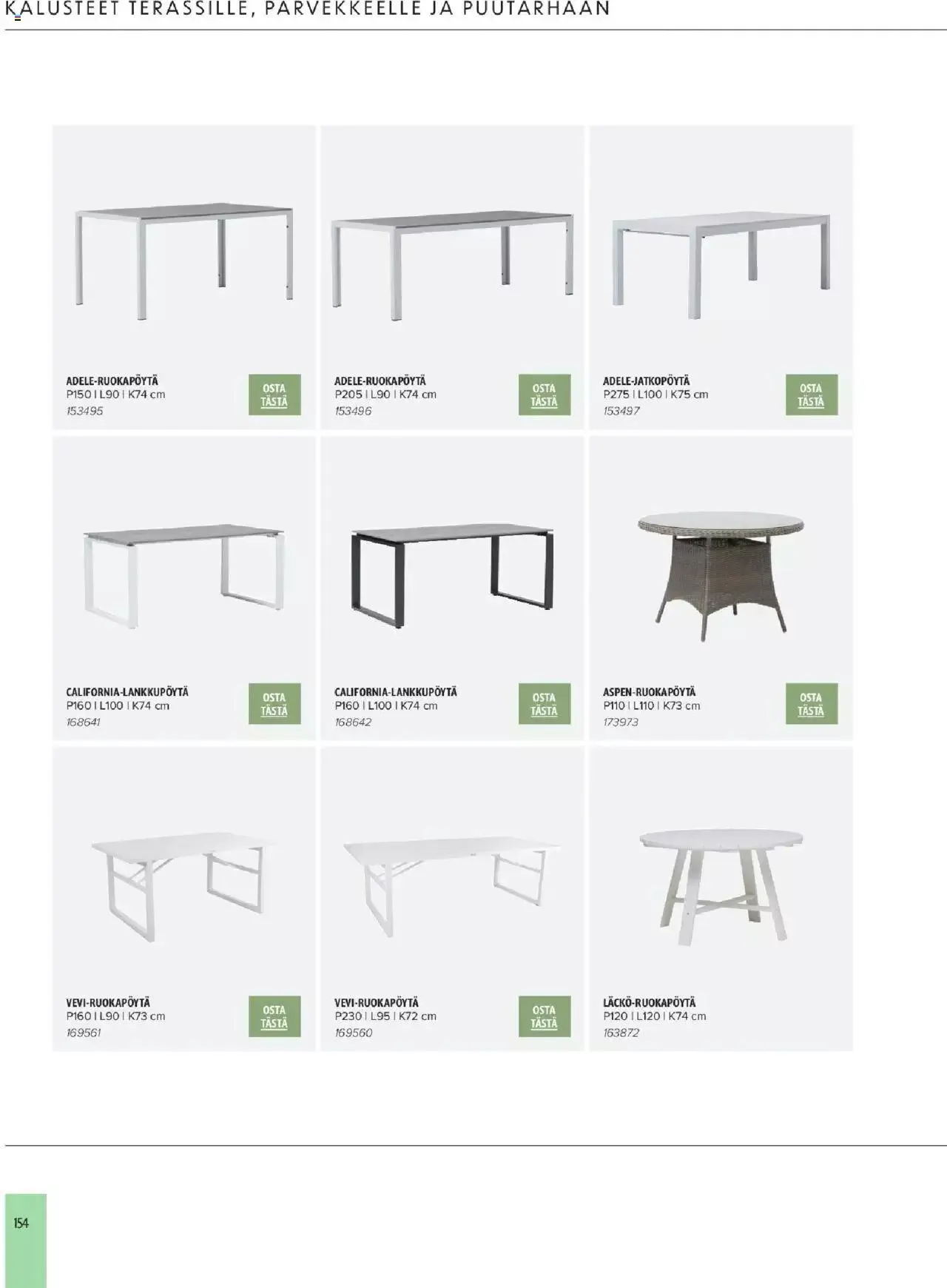 Masku - Kesäkalustekuvasto 2023 voimassa alkaen 10. huhtikuuta - 31. joulukuuta 2023 - Tarjouslehti sivu 154