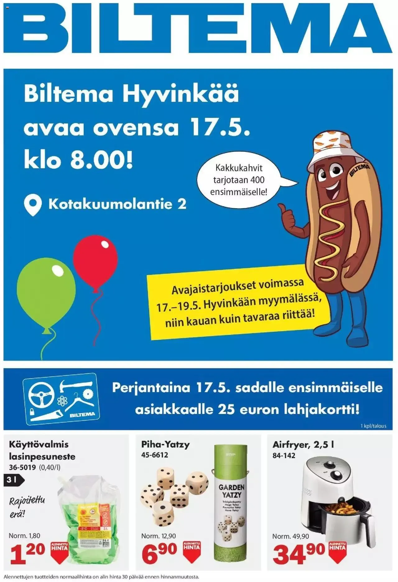 Biltema - Biltema Hyvinkään avajaisesite - 0