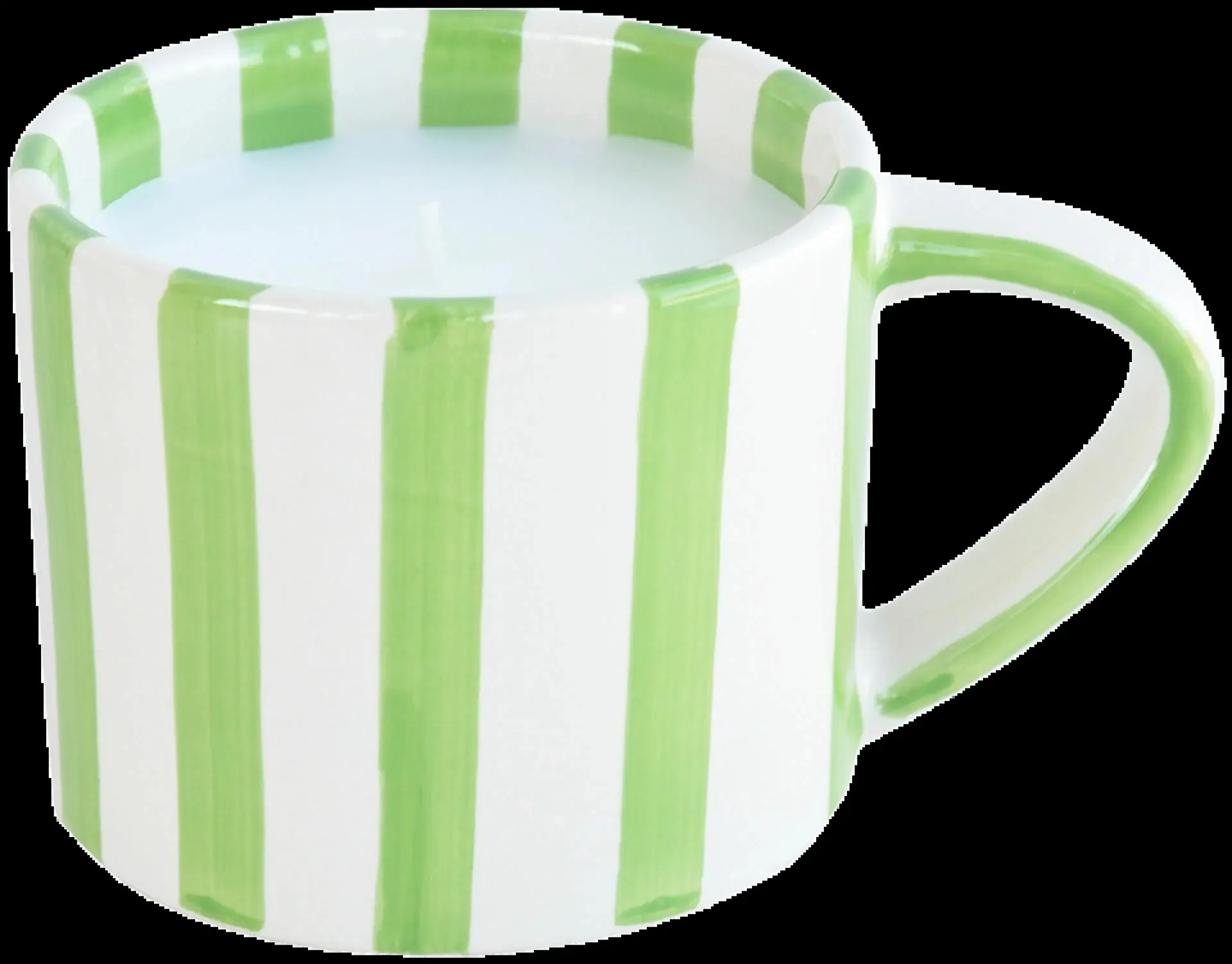 Finnmari Mukikynttilä raidallinen 8,5x8,5x7 cm valk/vihreä tuoksu Lychee Blossom