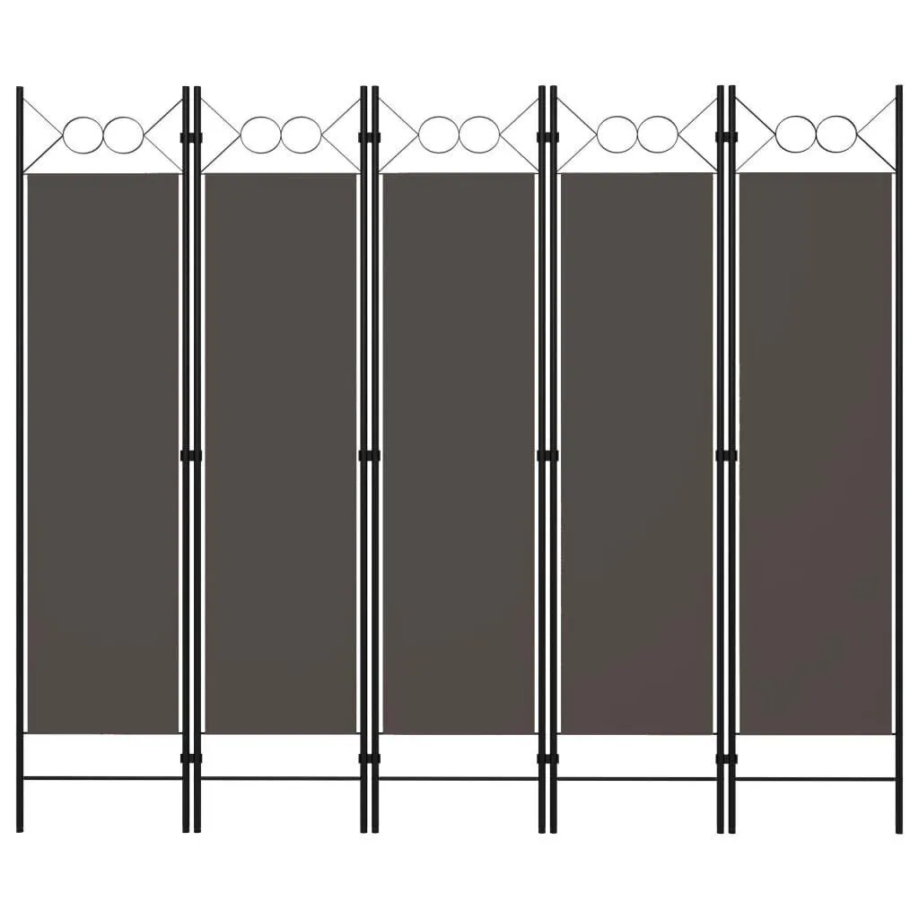 vidaXL 5-Paneelinen tilanjakaja 200x180 cm antrasiitti