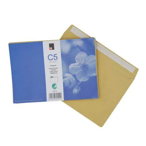 Kirjekuori C5 25kpl ruskea 162x229mm