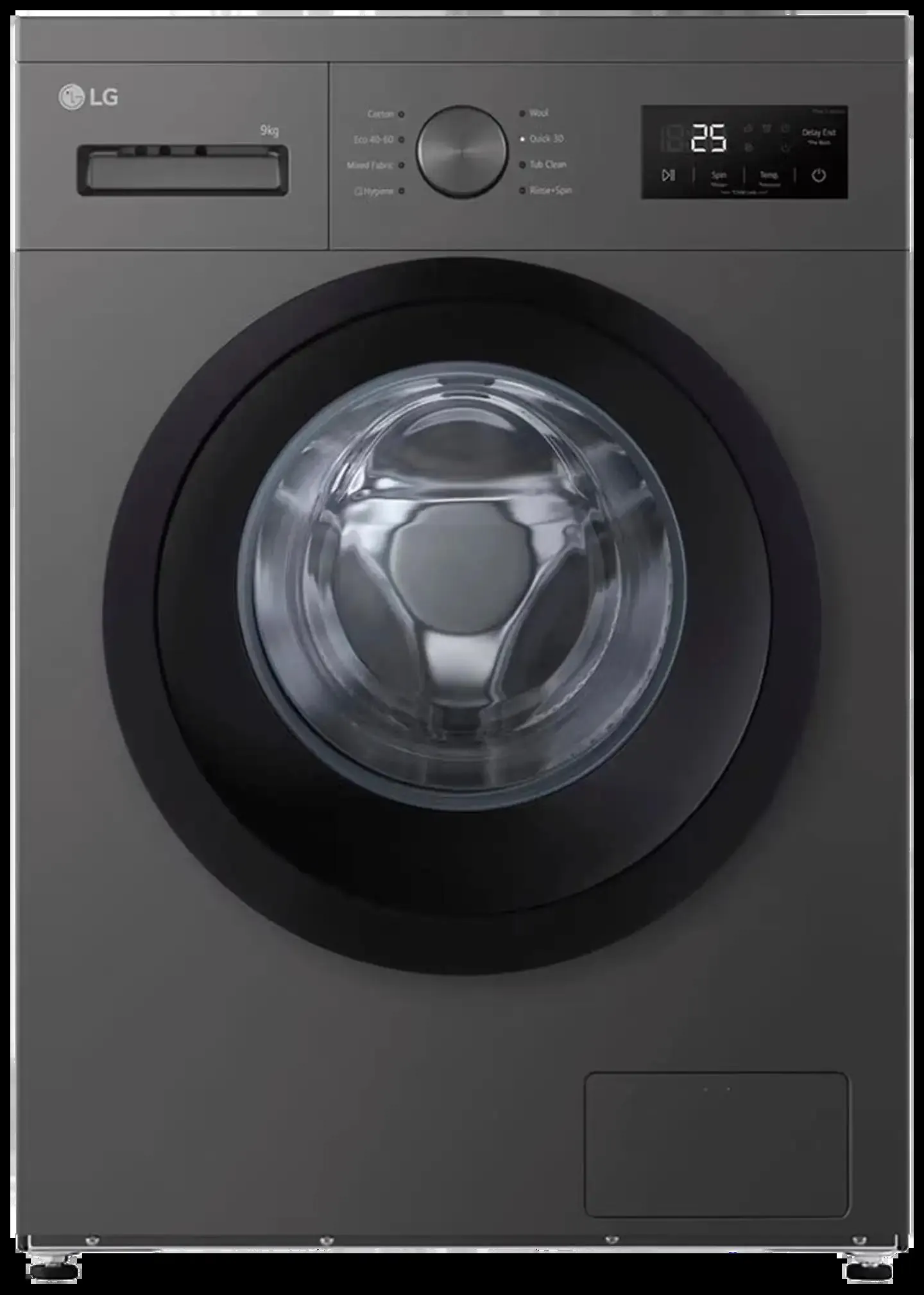 LG edestä täytettävä pyykinpesukone F4A1009NDK, 9kg, tumma harmaa