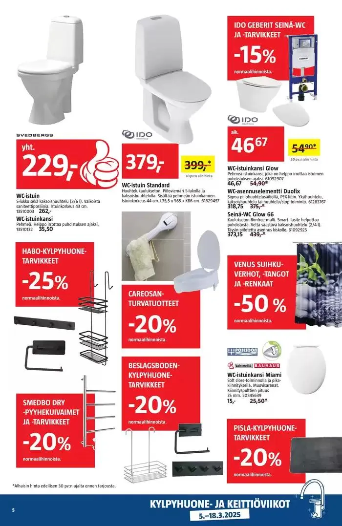 Bauhaus tarjoukset voimassa alkaen 6. maaliskuuta - 18. maaliskuuta 2025 - Tarjouslehti sivu 5