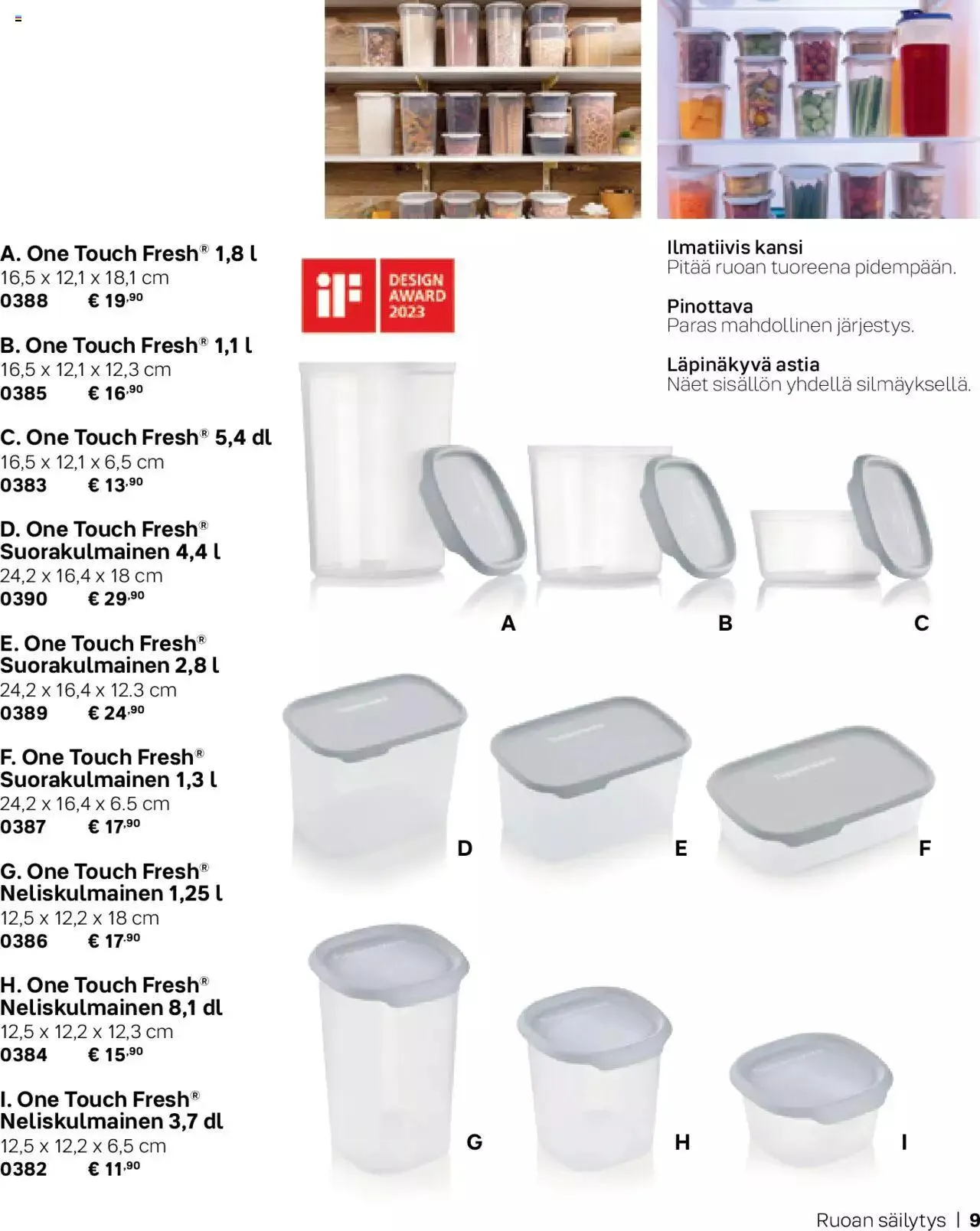 Tupperware tarjoukset Syksy / Talvi 2023-24 voimassa alkaen 29. syyskuuta - 31. joulukuuta 2023 - Tarjouslehti sivu 9