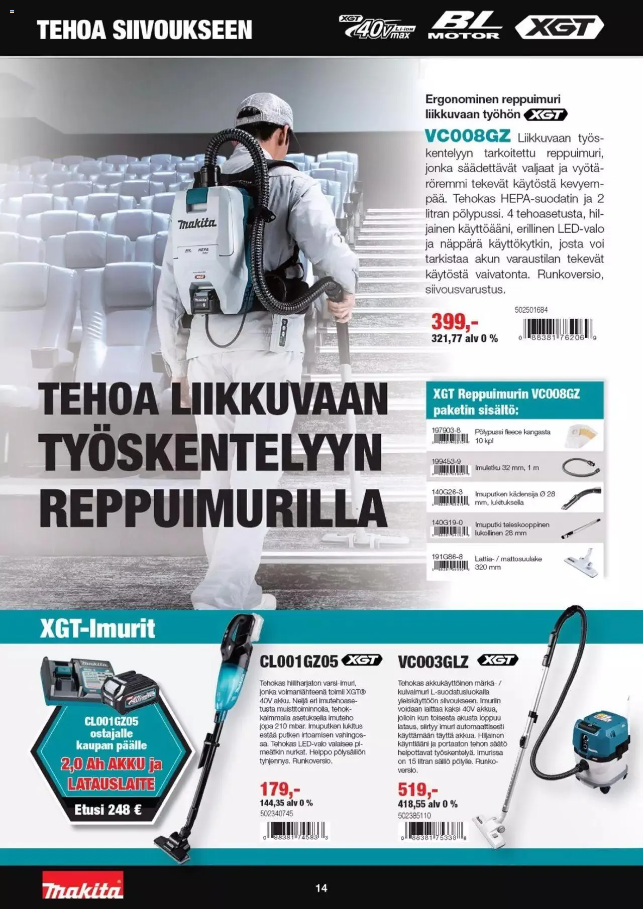 K-Rauta - PRO Makita Talvi 1/2023 voimassa alkaen 18. tammikuuta - 31. joulukuuta 2023 - Tarjouslehti sivu 14