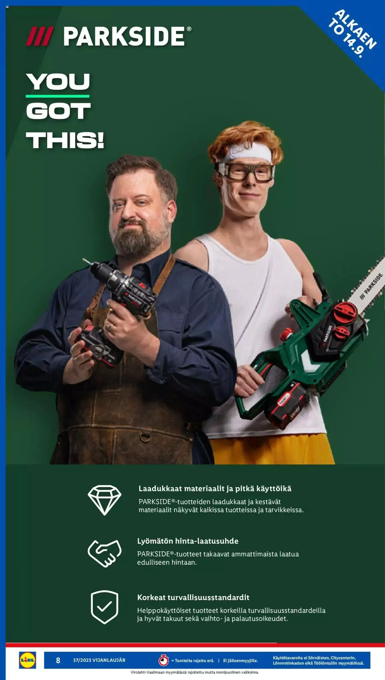 Lidl tarjoukset PARKSIDE voimassa alkaen 14. syyskuuta - 24. syyskuuta 2023 - Tarjouslehti sivu 8