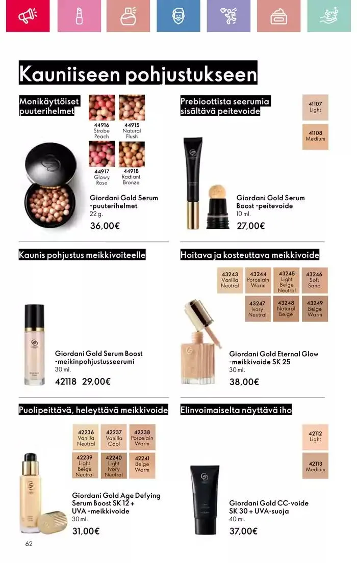 Oriflame tarjoukset voimassa alkaen 9. maaliskuuta - 29. maaliskuuta 2025 - Tarjouslehti sivu 62