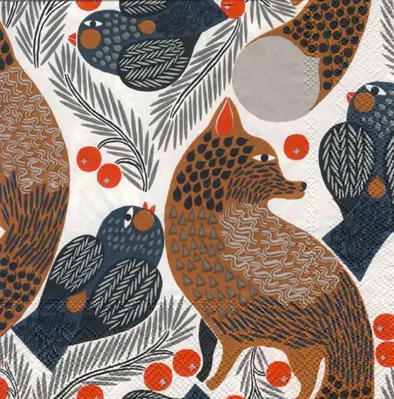 Marimekko lautasliina Ketunmarja valkoinen 25 cm