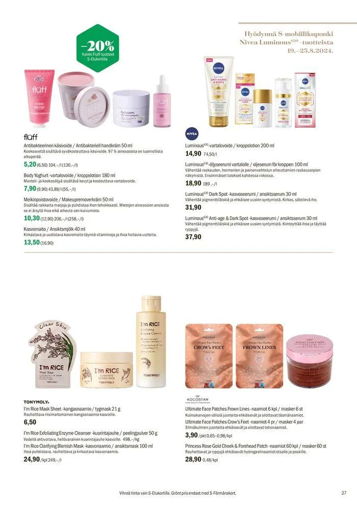 Kuvasto elokuu 2024 voimassa alkaen 29. heinäkuuta - 1. syyskuuta 2024 - Tarjouslehti sivu 27