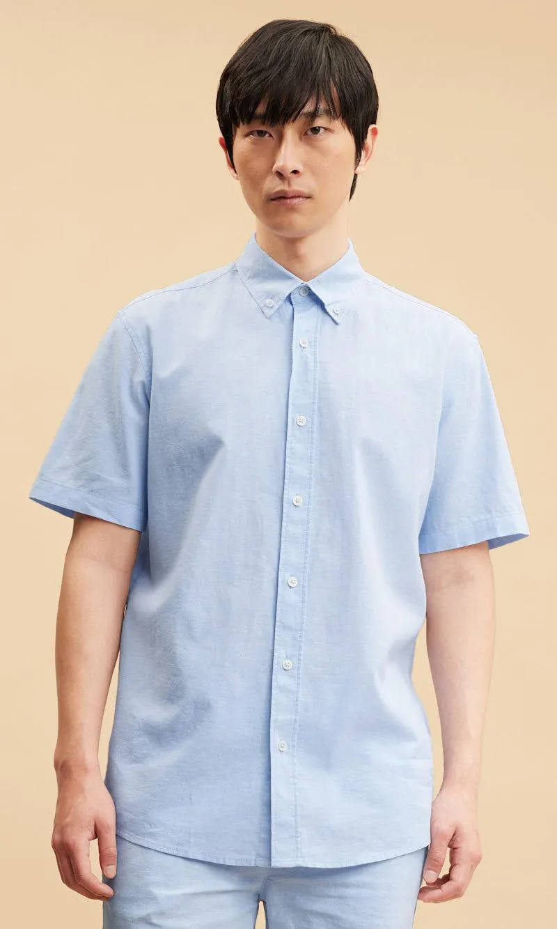 Kortermet skjorte i linblanding