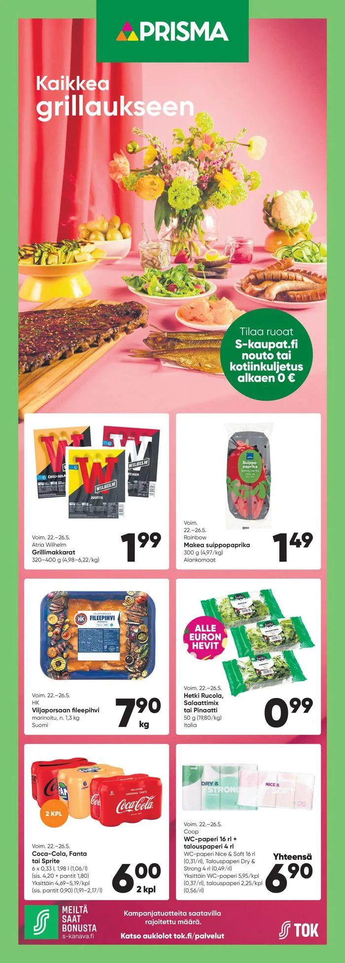 Kaikkea grillaukseen voimassa alkaen 22. toukokuuta - 26. toukokuuta 2024 - Tarjouslehti sivu 1