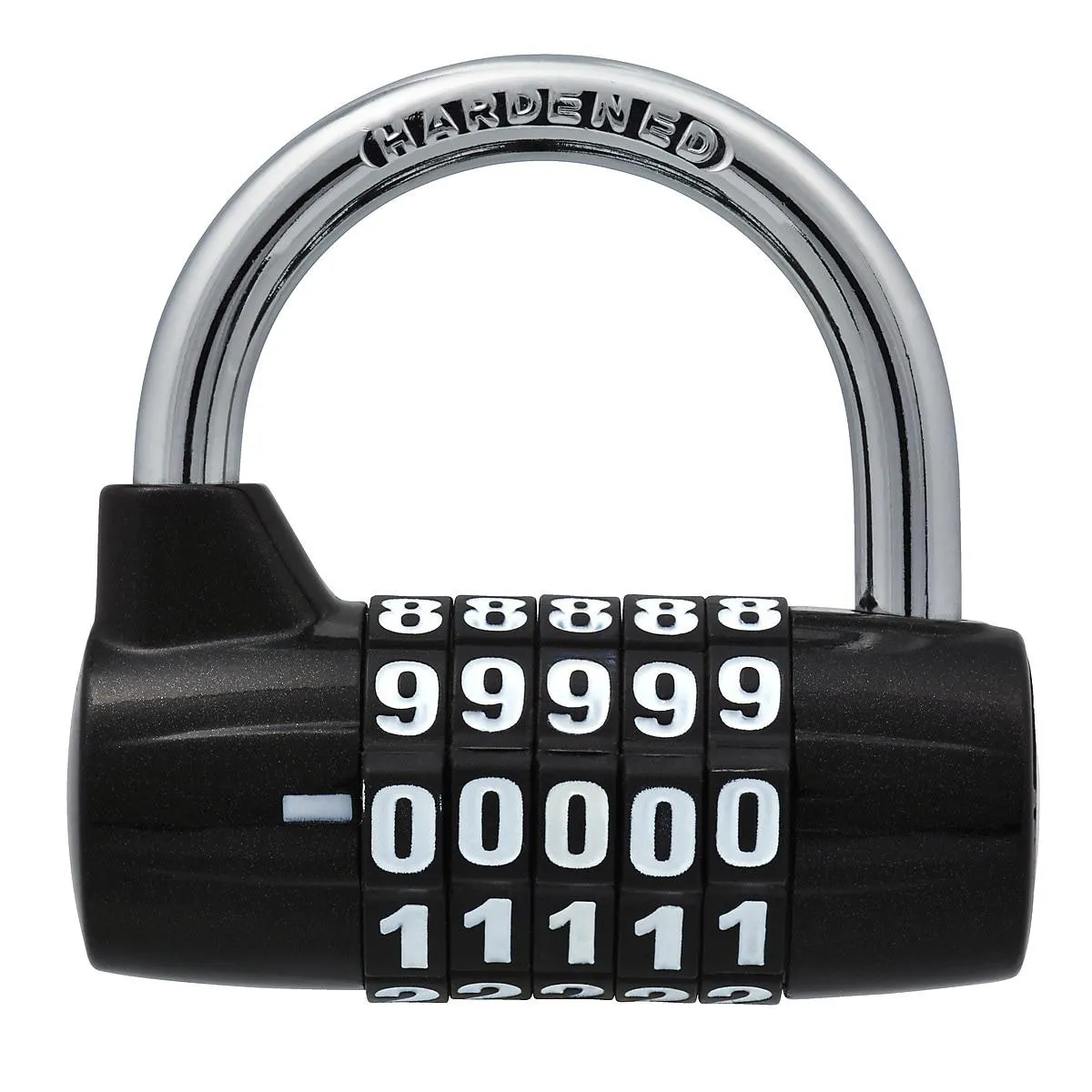 Riippulukko koodilla, leveä sanka, leveys 65 mm