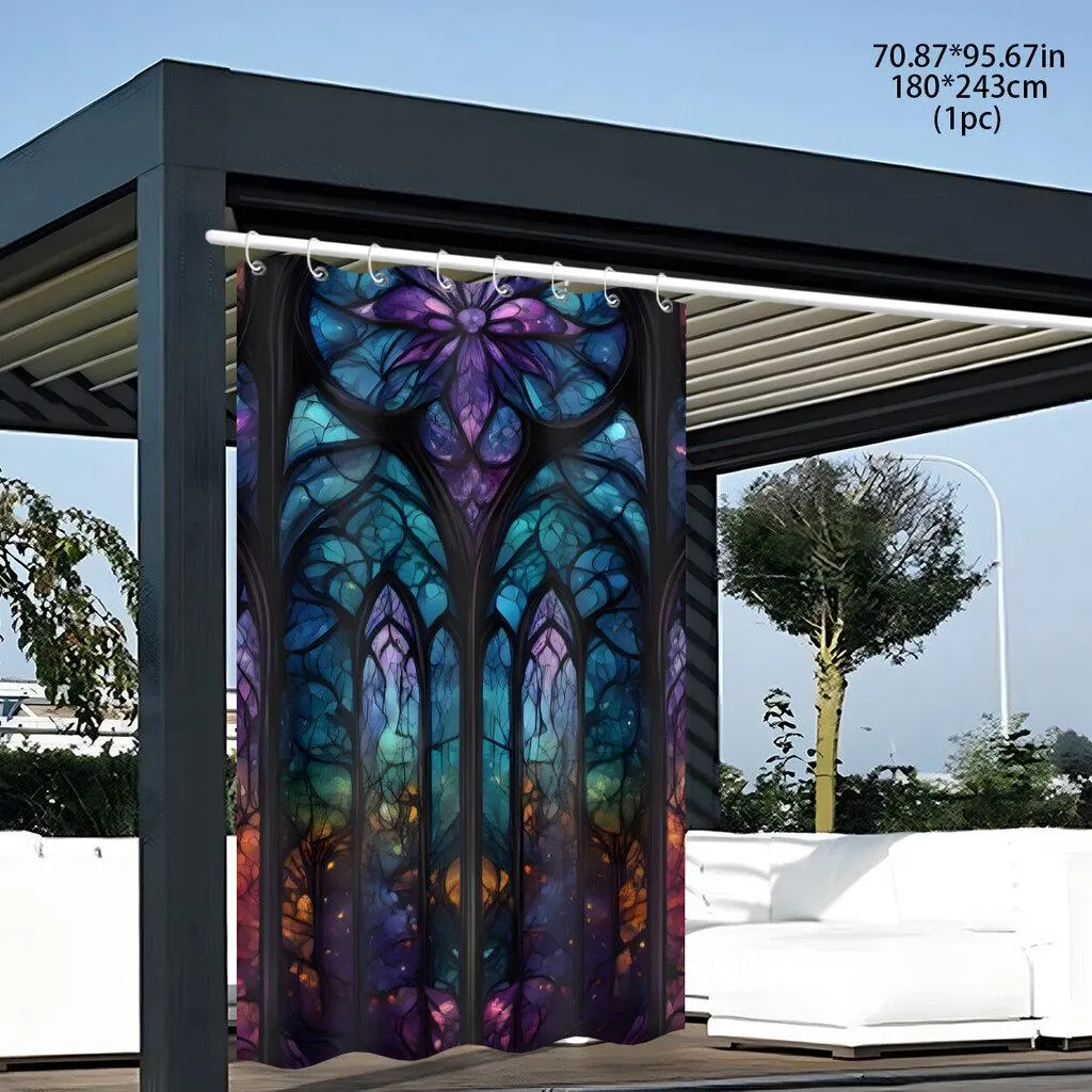 Polyesteri Ulko Yksityisyysnäyttö Värilasikuvio Pickify, 1PC-180X243cm/71*96in