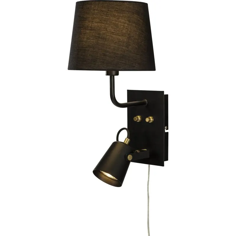 Seinävalaisin Aneta Lighting Metz kangasvarjostimella