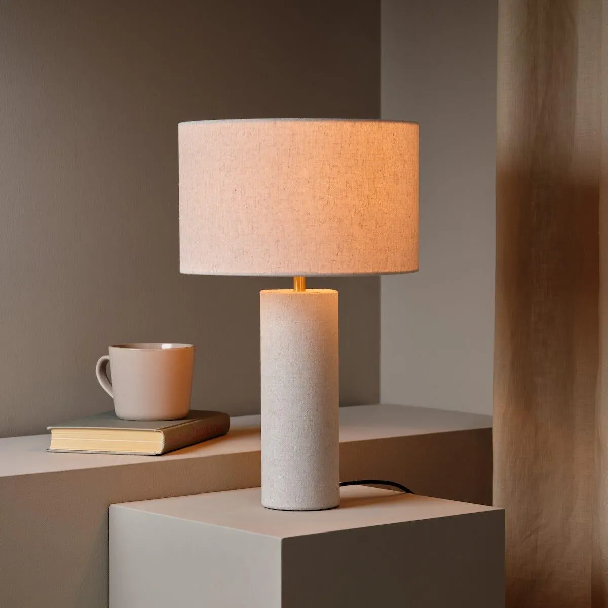 Northlight Edvin Pöytävalaisin pellavavarjostin, 40,5 cm