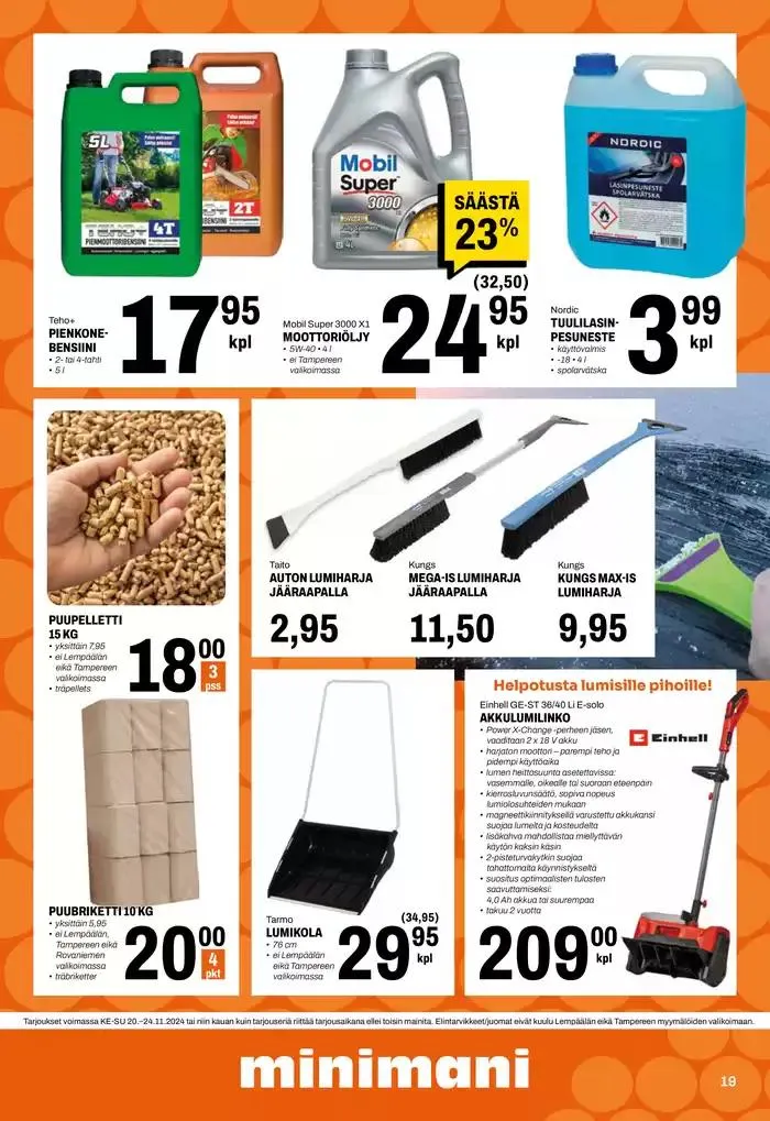 Minimani Yhtiöt Oy voimassa alkaen 20. marraskuuta - 4. joulukuuta 2024 - Tarjouslehti sivu 19